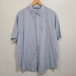 croft & barrow Men's Blue Stripe Short Sleeve Button Down Shirt Size XXL